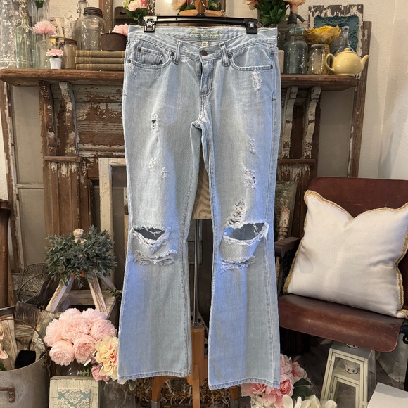 Vintage MADISON Abercrombie and Fitch DISTRESSED FLARE Jeans | 90's | 4R - Picture 1 of 14